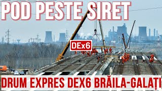 Drum Expres Braila Galati DEx6  Pod si viaducte peste raul Siret  Stadiu lucrari 17022024 [upl. by Linden]