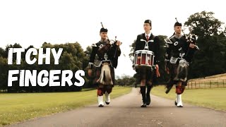 Scottish bagpipers play Itchy Fingers  Harmony Bagpiping [upl. by Alehcim]