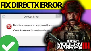 Fix COD MW3 amp Warzone DirectX Error  Fix MW3 Directx Encountered An Unrecoverable Error [upl. by Reece]