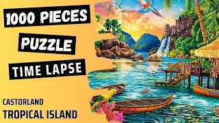 Tropical Island 1000 Pieces  Castorland Puzzle  Time Lapse [upl. by Clayson]