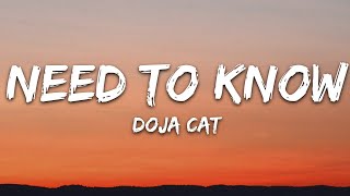 Doja Cat  Need To Know Lyrics [upl. by Ynolem563]