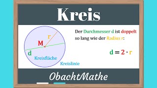 KREIS Eigenschaften und Kreis zeichnen  ganz einfach erklärt  Geometrie  ObachtMathe [upl. by Chaddie]