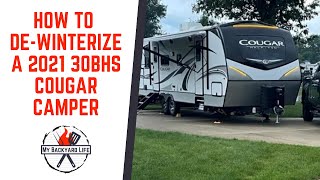 How To Dewinterize a 2021 30BHS Cougar Camper [upl. by Biron864]