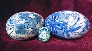 How to Create Delft Inspired Porcelain Pottery Blue Eggs using Pysanky Batik Techniques [upl. by Hannis]