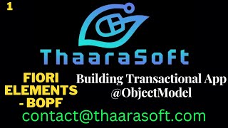 1  BOPF  Fiori Elements  Transactional Apps Overview [upl. by Auliffe]