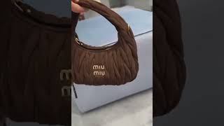 미우미우 MIUMIU Wander matelassé suede hobo bag 5BC1252B7OF0003wwwroseluxcom [upl. by Ahsienor561]