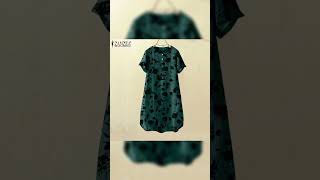 ZANZEA Womens Vintage Bohemian Floral Printed Shift Dresses Causal Short Sleeve ONeck Dress short [upl. by Asial]