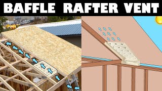 How to install a DUROVENT BAFFLE rafter vent for soffit venting amp roofattic air flow circulation [upl. by Asilam520]