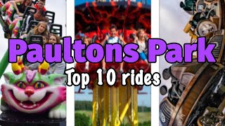 Top 10 rides at Paultons Park  Hampshire England  2022 [upl. by Aihppa306]