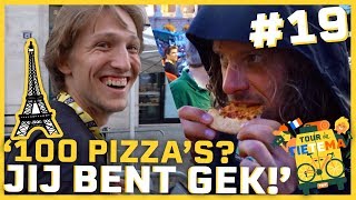 PIZZA BEZORGEN AAN TOURRENNERS IN PARIJS  19 TOUR DE TIETEMA 2019 [upl. by Agueda]