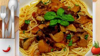 SPAGHETTI CON FUNGHI CARDONCELLI Come tanti sanno è un fungo coltivato [upl. by Hgielek595]