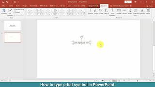 How to type p hat symbol in PowerPoint [upl. by Nnyleimaj]