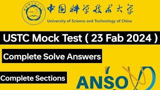 University Of Science And Technology China Mock Test Online  Mock Test 2024  USTC ANSO Scholarship [upl. by Eendys]