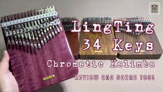 【ENG SUB】LingTing 34 Keys Chromatic Kalimba  Review and Sound Test [upl. by Lionel]