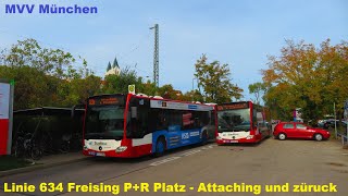 Stadtbus Freising  Bus 634 Bahnhof PR  Attaching Sportplatz Bahnhof PR 102022 [upl. by Yentterb770]