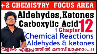 Chemical reactions of Aldehydes and ketones  Class 12 focus area Chemistry chapter 12 Focus points [upl. by Dnalrag]