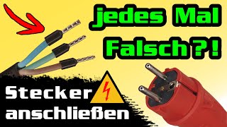 230V SchukoStecker an flexibles Kabel anschließen [upl. by Anatol]