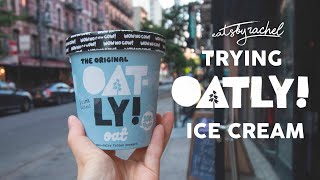 Trying Oatly Ice Cream OatMilk Based Ice Cream 100 Vegan  Food Vlog [upl. by Nevsa]