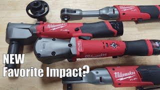 Milwaukee Tool M12 FUEL 38quot amp 12quot Right Angle Impact Wrench Review  New Favorite Tool 2564 2565 [upl. by Ardnait211]