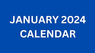 January 2024 Calendar Printable Templates with Holidays USA India UK Canada Australia Calendar [upl. by Iuq]