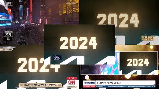 20232024 US New Years Countdown on 5 Channels Simultaneously ABCCBSCNNNEWSMAXUnivision [upl. by Octavie559]