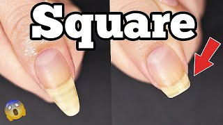 How to Cut and File Your Nails Square WITHOUT DAMAGE✅Step By Step Guide✂✨ [upl. by Einahpats]