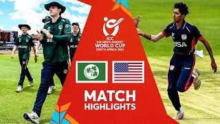 Ireland v USA  Match Highlights  ICC U19 Men’s CWC 2024 [upl. by Hatty]