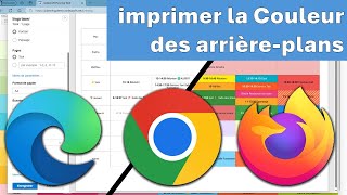 imprimer la couleur darrière plan sur Chrome Edge ou Firefox [upl. by Rozalin990]