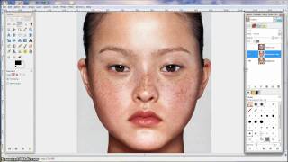 GIMP Tutorial  naturalistic skin and eye retouching [upl. by Naggem]