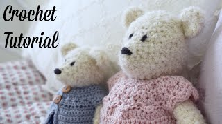 How to crochet a fluffy bear family  amigurumi bears tutorial [upl. by Nami]