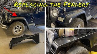 2002 Jeep TJ New Front Fender install [upl. by Eneri997]