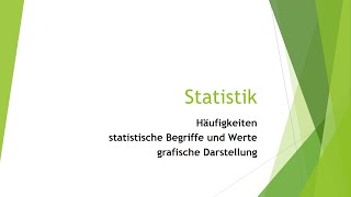 Mathe Statistik einfach und kurz erklärt [upl. by Oeak462]