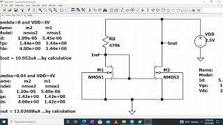 Basic Current Mirror MOSFET based Simulation in LTspice [upl. by Karla]