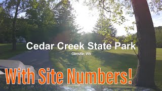 Cedar Creek State Park Campground  Full Drive Through With Site Numbers [upl. by Sennahoj]