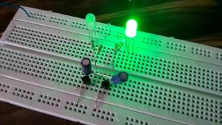 Blinking LED with 2N5551 transistor capacitors amp resistors [upl. by Rehctaht]