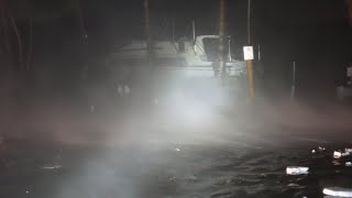 Hurricane MILTON Smashes into Venice Florida  Storm Surge Roaring in  Roofs Coming off 10092024 [upl. by Keavy]