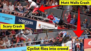 Cyclist flies into crowd  Matt Walls Crash  Spectators injured  2O22 Commonwealth Games [upl. by Boru]