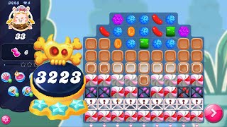 Candy Crush Saga Level 3223  Nightmarishly Hard Level  No Boosters  3 Sugar Stars 🌟🌟🌟 [upl. by Monda339]