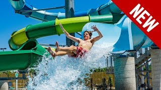 Blue SandPiper Splash  NEW 2018 Drop Slide at Zoombezi Bay [upl. by Hidie478]