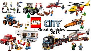 All Lego City Great Vehicles 2018  Lego Speed Build Review [upl. by Garey]