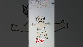 Tuyul horrorshorts paper art drawing creative craft color tutorial cute fyp viralshort [upl. by Akirdnahs]