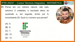 Questão 01 de matemática  IFRS 20231 [upl. by Lanevuj]