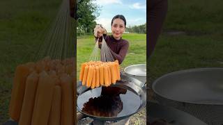 Hotdog crispy with noodle cook recipe shortvideo shorts cooking food recipe [upl. by Bette]