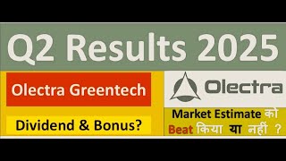 OLECTRA Q2 results 2025  OLECTRA GREENTECH results  OLECTRA GREENTECH Share News  OLECTRA [upl. by Drusie550]