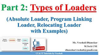 SP 6 Part 2 Absolute Loader  Program Linking Loader  Relocating Loader with Examples  Loaders [upl. by Garzon]