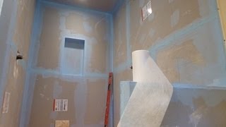 How to waterproof and tile walkin tile shower DIY step by step instructions  part quot1quot of 2 [upl. by Zeta]