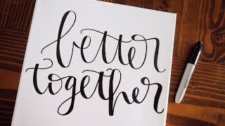 Calligraphy With Kenzie  Canvas and Sharpie [upl. by Onitsirc]