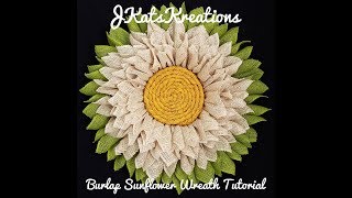 Burlap Sunflower Wreath Tutorial6 inch Burlap WreathDIY Burlap Wreath [upl. by Jefferson]