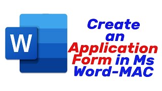 How to create an application form or fillable form and fill it in Microsoft Word for Mac [upl. by Demetri]