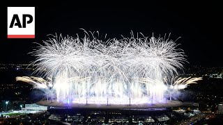 WATCH Fireworks at closing ceremony mark the end of the Paris Olympics [upl. by Oigroig]